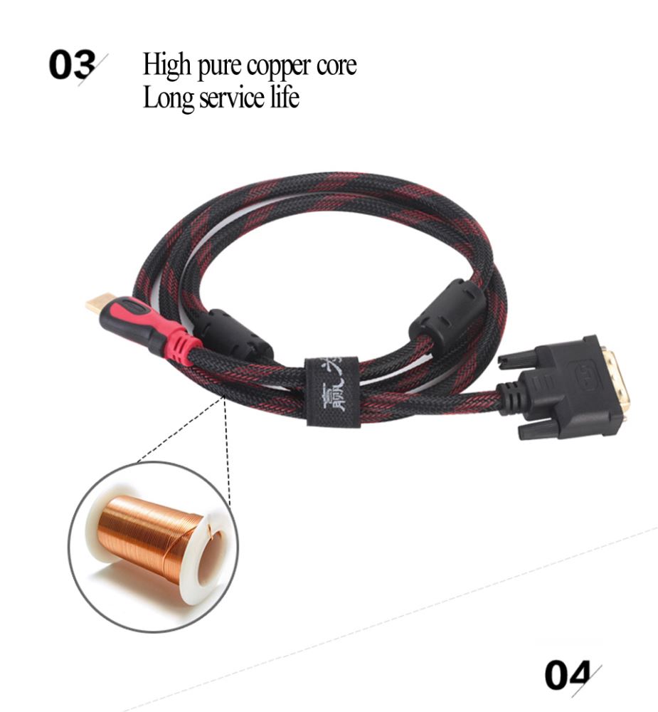 HDMI To DVI Cable 5M Support 1080P - The Shopsite