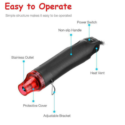 300W Electric Hot Air Gun For Crafts Epoxy Resin Shrink Wrap Vinyl DIY