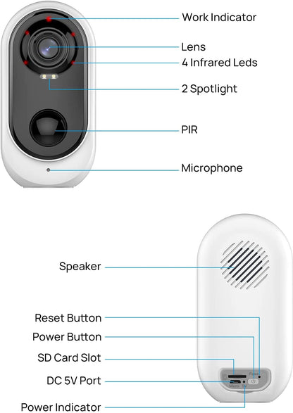WiFi Security Camera 1080P Home Security Surveillance Outdoor Waterproof - The Shopsite