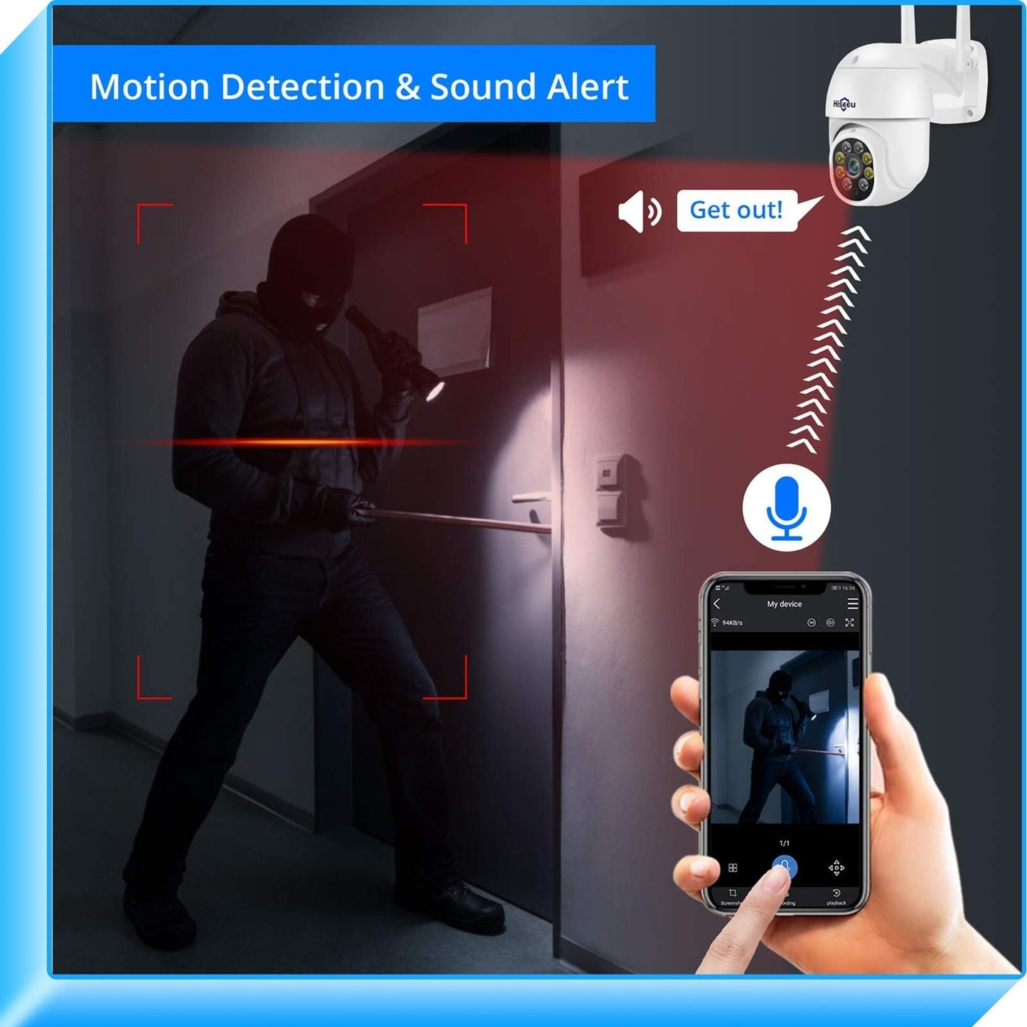 Security Camera Waterproof Outdoor Camera Motion Tracking with 32Gb Sd Card