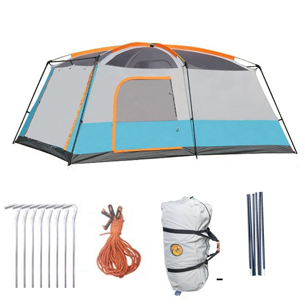Blue pop up camping tent