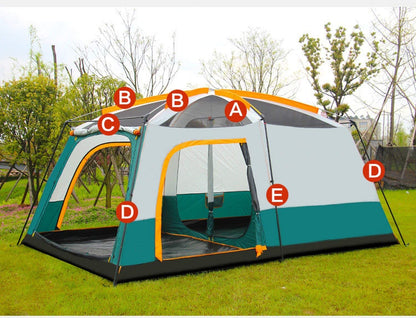 Camping tent with mesh windows