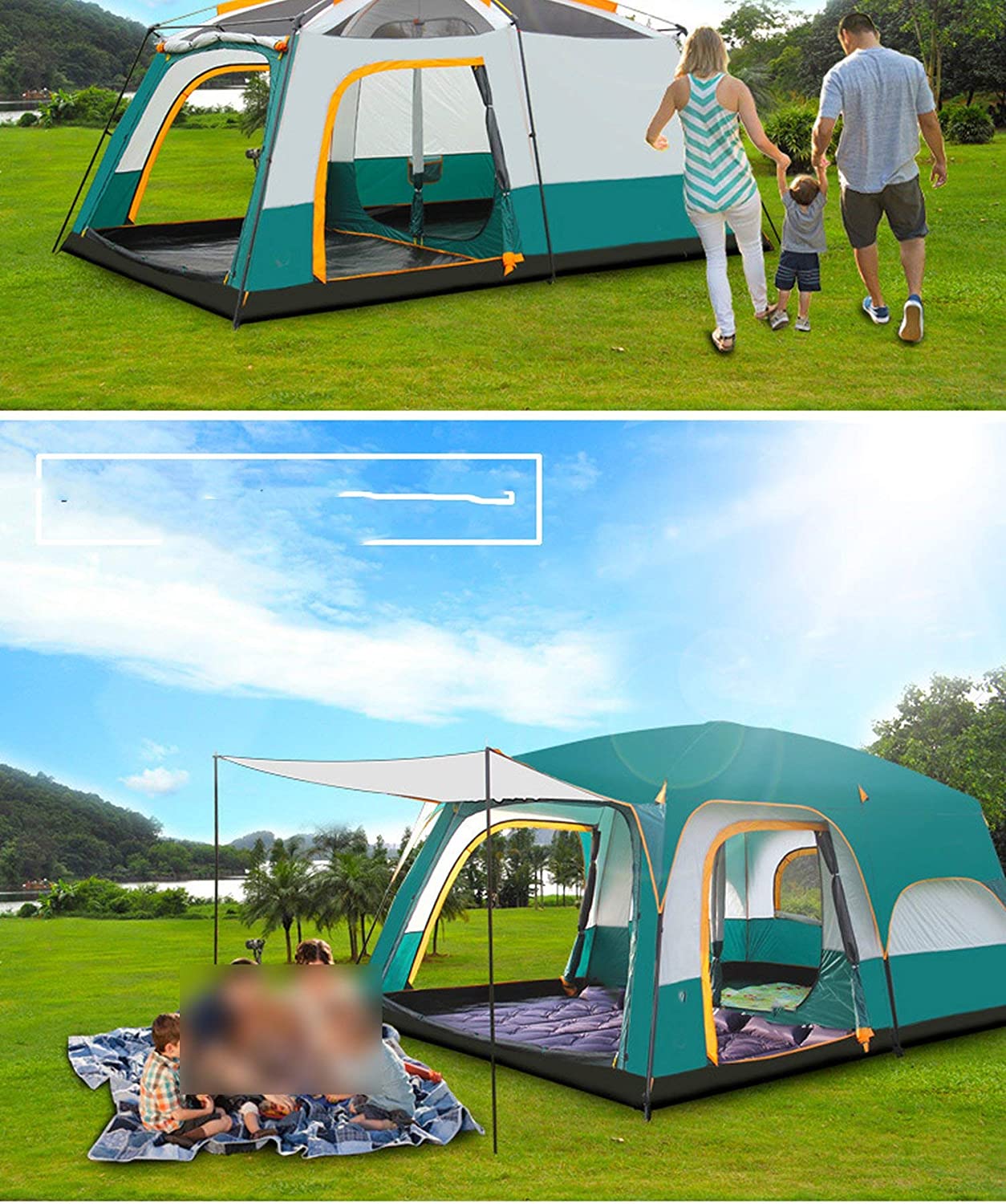 Camping tent with carry bag