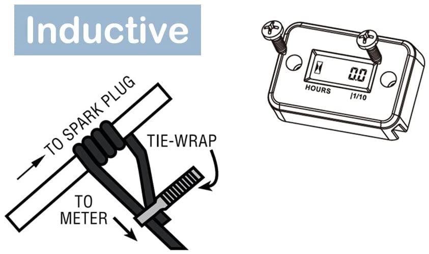 Hour Meter Nductive Hour Meter For Gas Engine Lawn Mower Dirt Bike Motorcycle Motocross Snowmobile - The Shopsite