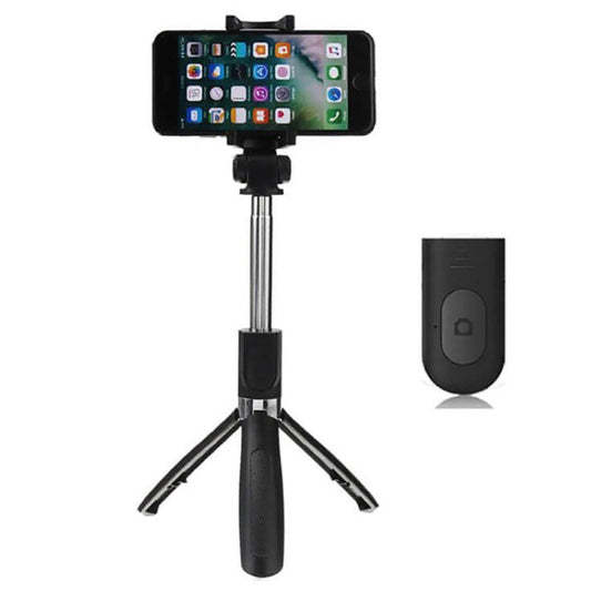 Bluetooth selfie stick tripod extended