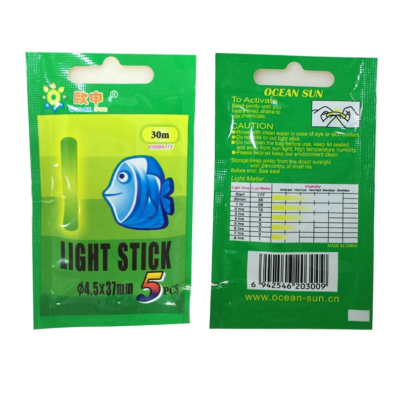 5/25/50 PCS Fishing Float Light Stick Fluorescent Lightstick