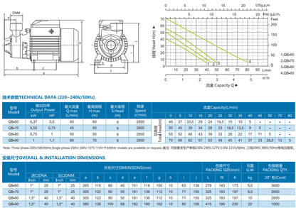 Water Pump for Clean Water QB60