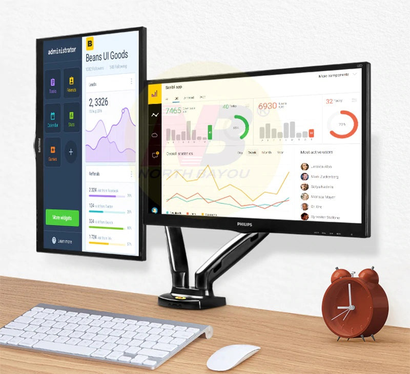 Dual arm monitor stand Hydraulic