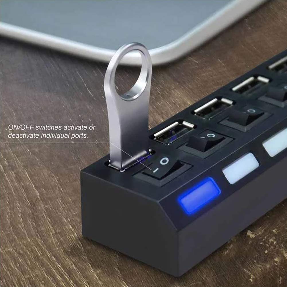 Usb Hub 2.0 Splitter,7 Port Usb Data Hub