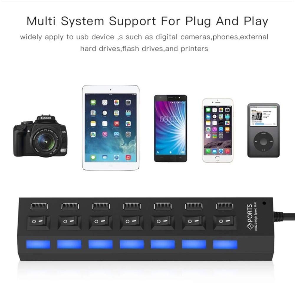 Usb Hub 3.0 Splitter,7 Port Usb Data Hub - The Shopsite