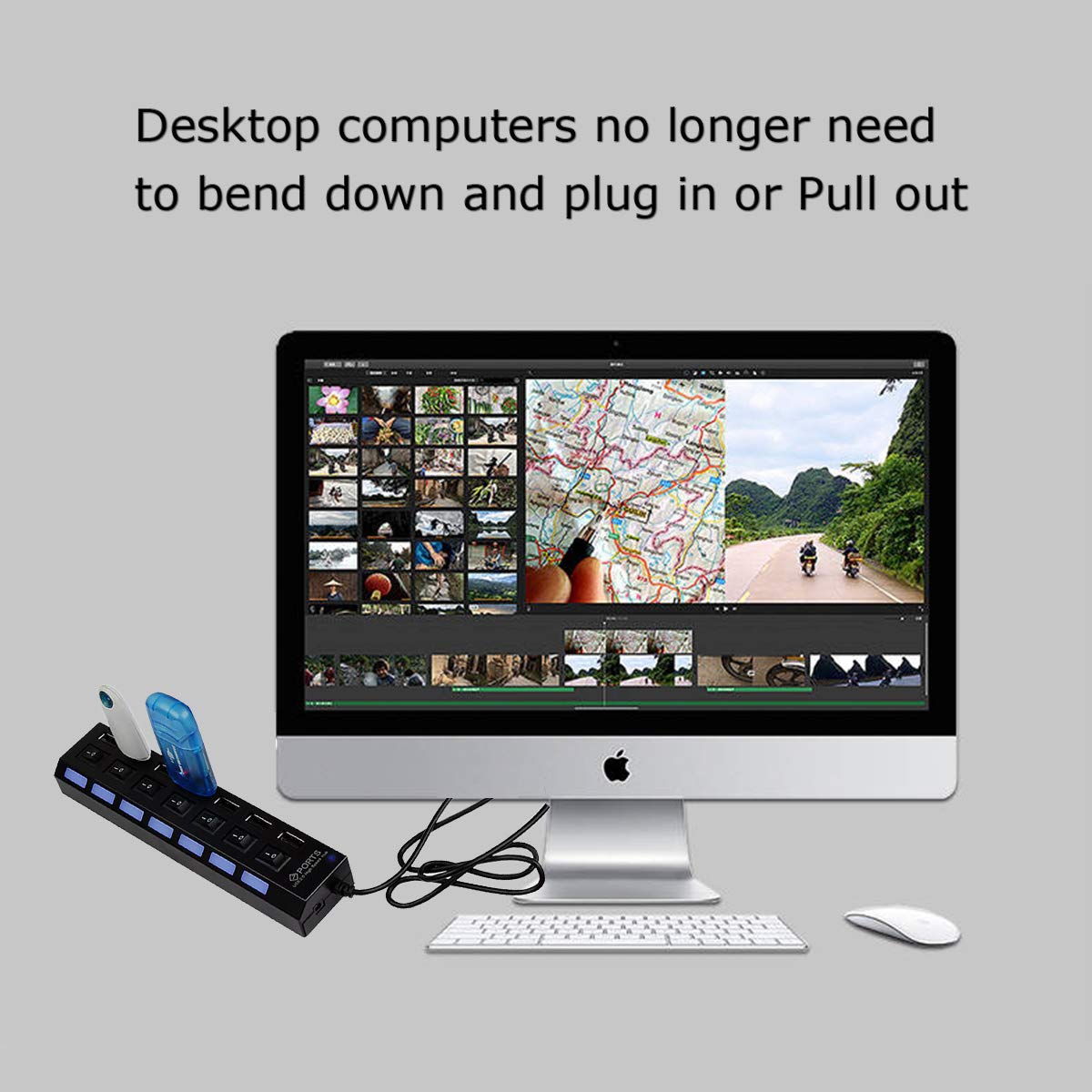 Usb Hub 2.0 Splitter,7 Port Usb Data Hub
