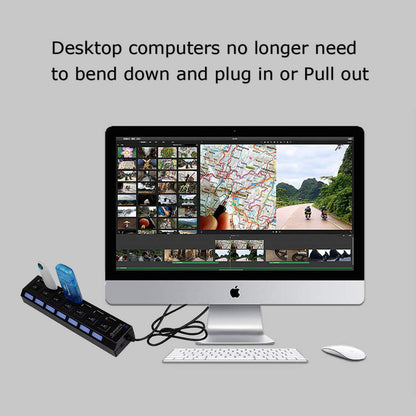 Usb Hub 2.0 Splitter,7 Port Usb Data Hub