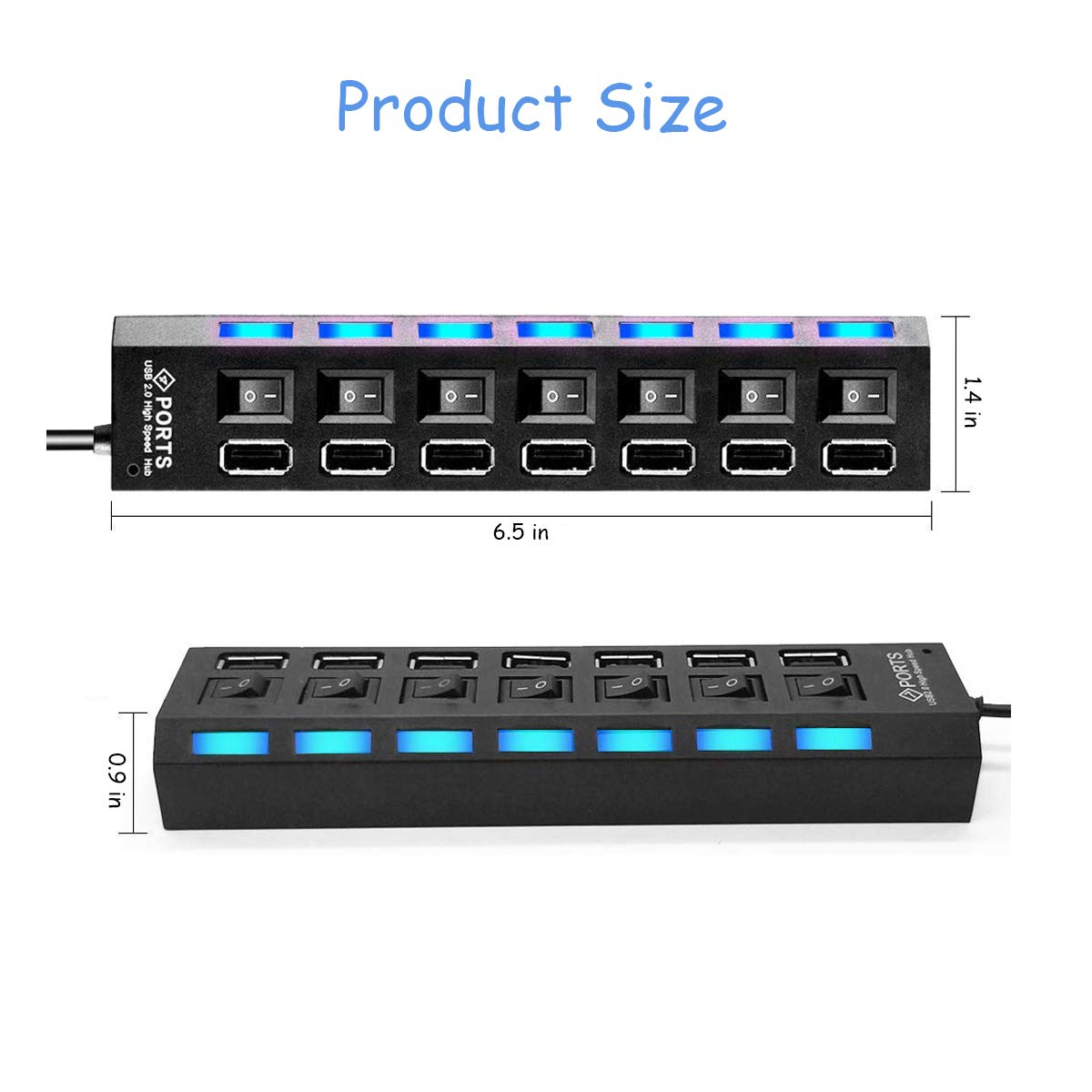 Usb Hub 2.0 Splitter,7 Port Usb Data Hub