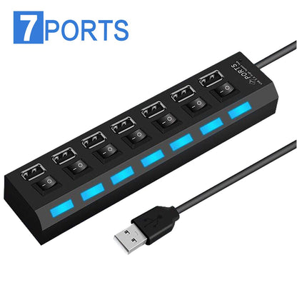 Usb Hub 2.0 Splitter,7 Port Usb Data Hub