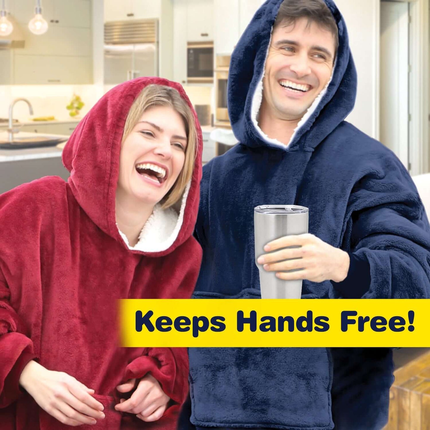 Blanket Hoodie Sweatshirt Soft &amp; Warm Fleece Blanket Hoodie