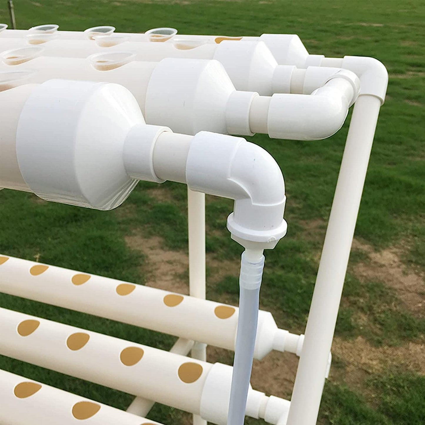 Close up of hydroponic holes