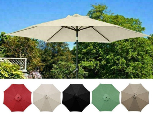 5 Colours 2.7M Parasol Replacement Cloth Round Garden Umbrella Cover For 8-Arm