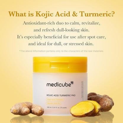 Medicube Arbutin & Turmeric Clarifying Toner Pads for Problem Skin