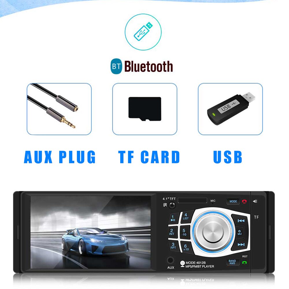 Car Stereo Bluetooth FM Audio Head Unit Player