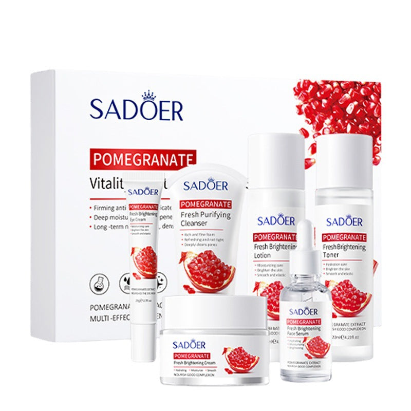 SADOER Pomegranate Whitening Hydrating Anti Aging Firming Beauty Skin Care Set
