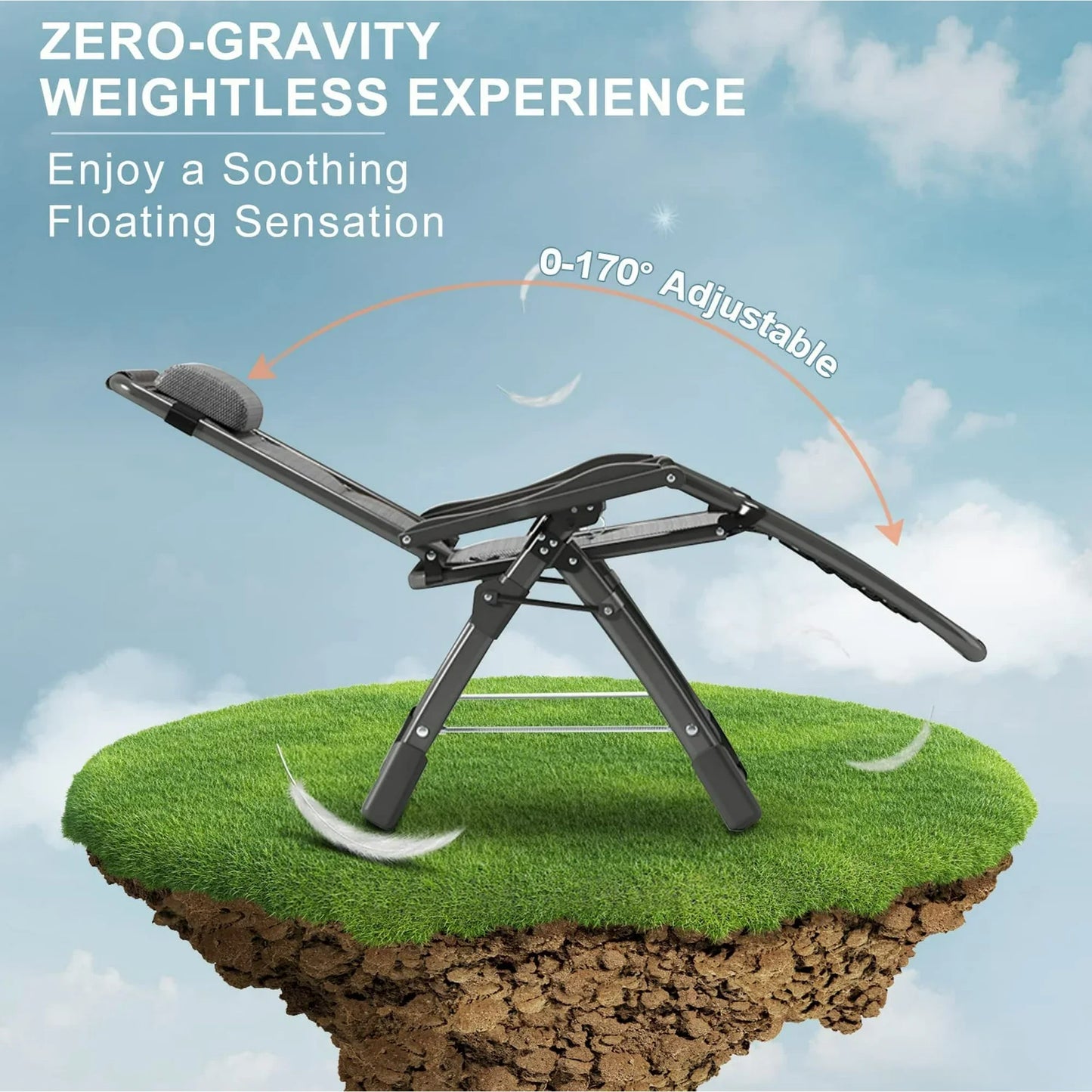 Heavy Duty Folding Zero Gravity Chair Camping Chair Reclining Beach Chair
