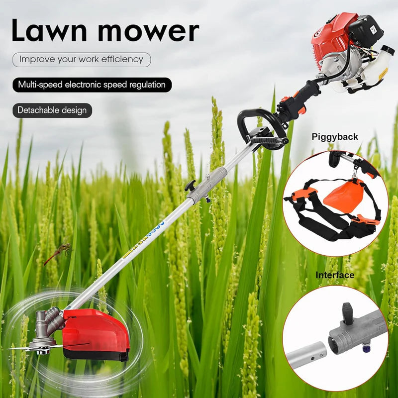 High-Powered Brush Weed Cutter Saw Hedge Trimmer 52CC 5 in 1