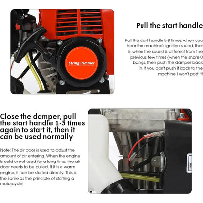 High-Powered Brush Weed Cutter Saw Hedge Trimmer 52CC 5 in 1