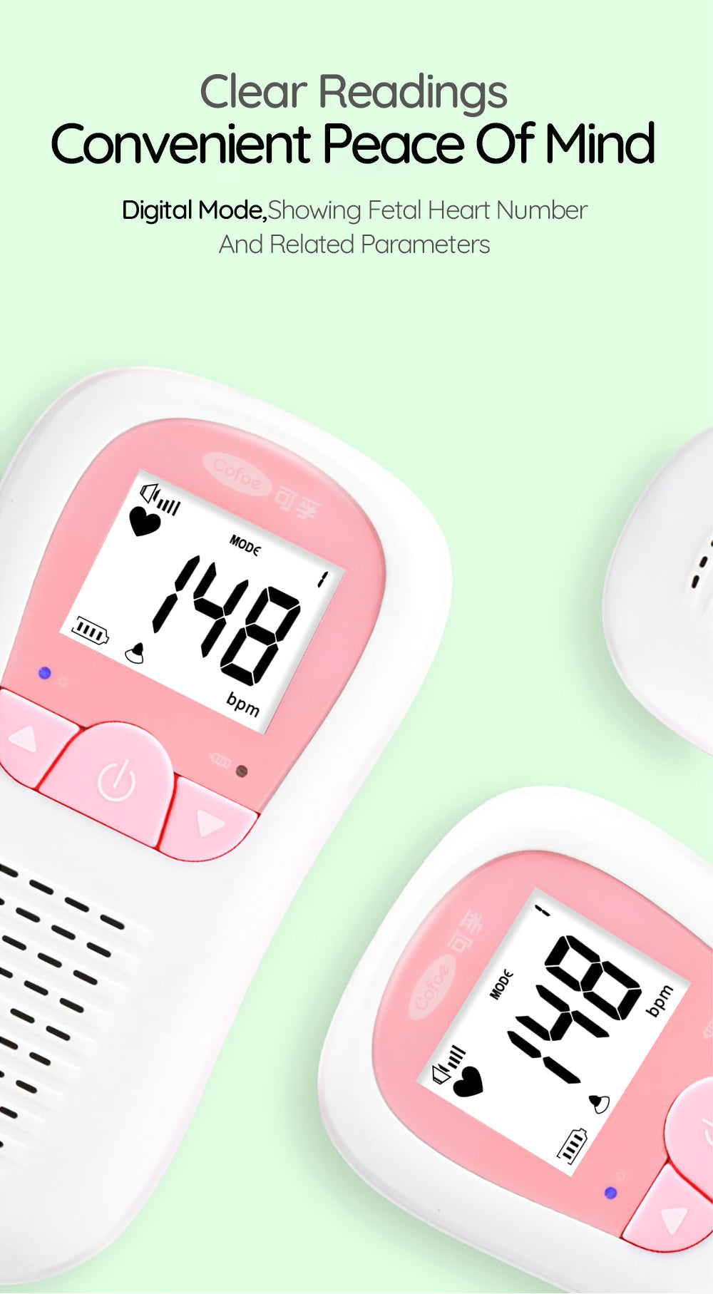 Fetal Doppler Ultrasound Baby Heartbeat Detector