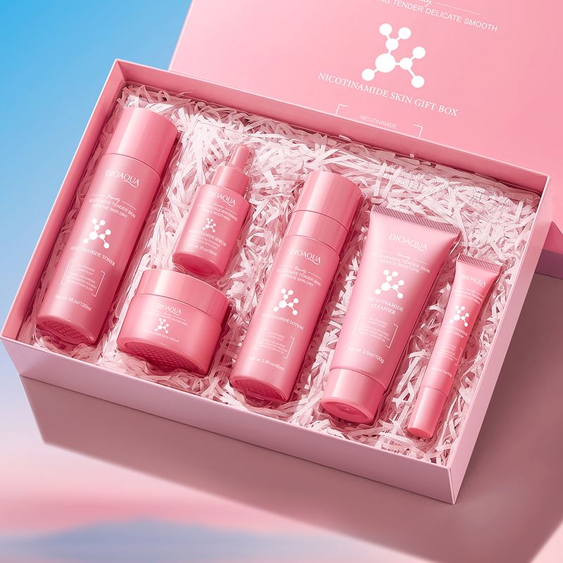 BIOAQUA Private Label Nicotinamide Moisturizing 6-piece Set Custom Korean Cosmetics Whitening Brightening Skin Care Set