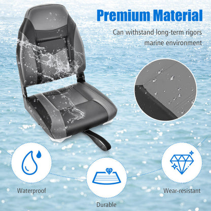 Folding Boat Seat Foldable Swivel Chairs Pair