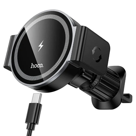 Hoco 15W Wireless Charging Magnetic & Clamp Air Vent Car Phone Holder HW35