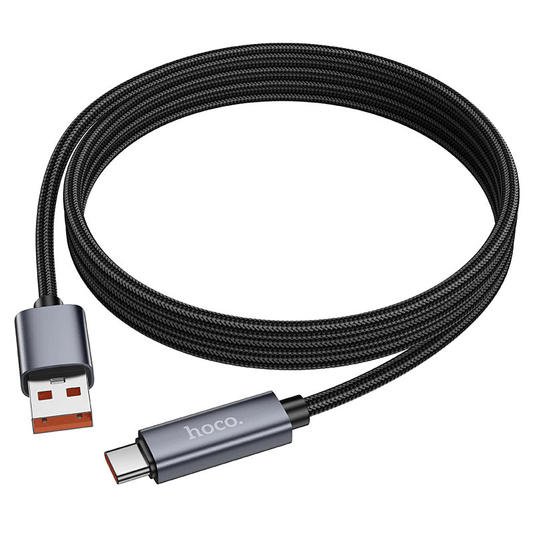 Hoco LED Power Display Durable Nylon Braided Type-C to USB-A Cable 1m X112