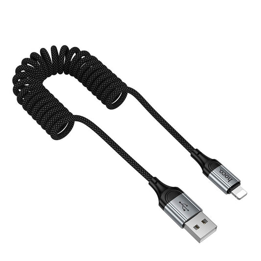 Hoco USB-A to Lightning Spring Coiled Charging Data Cable 1.5m X121