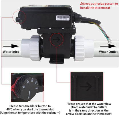 Hot Tub Thermostat with Temperature Control Spa Swimming Pool Thermostat H15- RS1