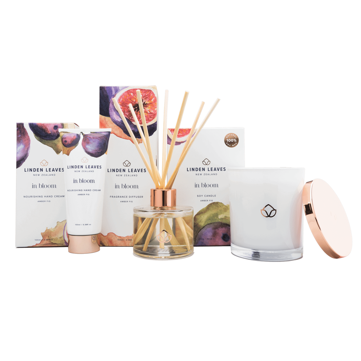 Amber Fig Candle, Diffuser And Hand Cream