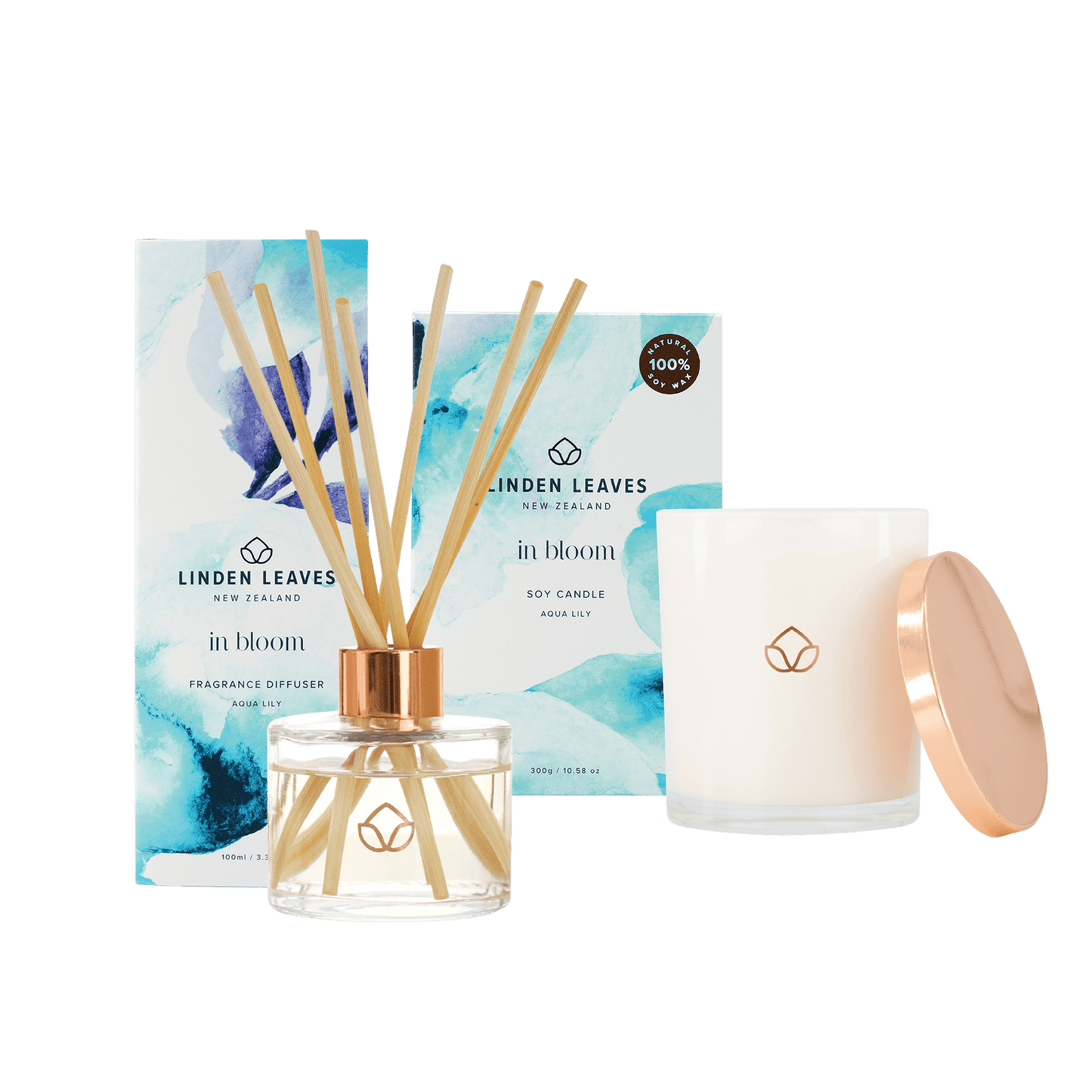 Aqua Lily Fragranced Candle and Diffuser Bundle