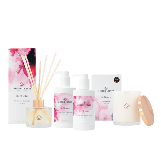 Pink Petal Soy Candle, Fragrance Diffuser, Hand & Body Lotion & Hand & Body Wash