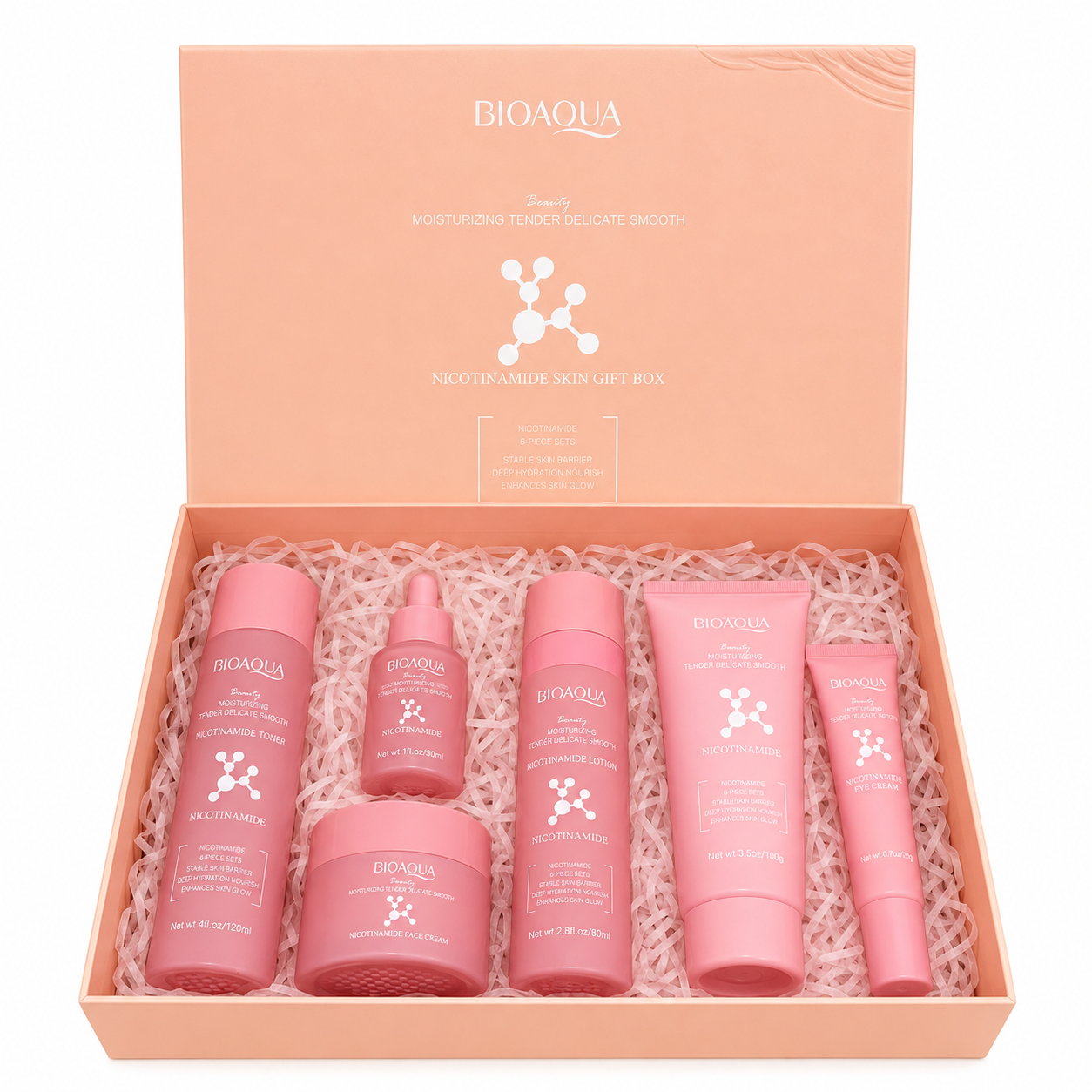 BIOAQUA Nicotinamide Moisturizing 6-piece Skin Care Set