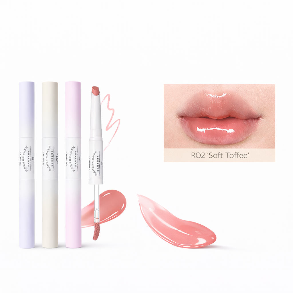 Flortte Rainbow Bubbles Series Dual-Ended Lip Liner & Lip Gloss Pencil