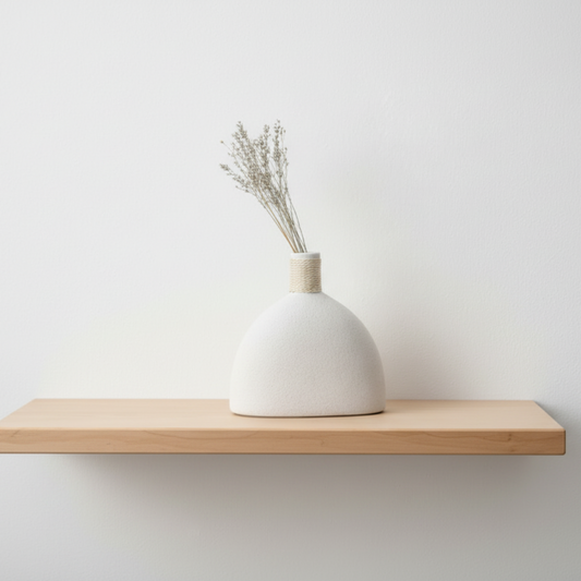 Frankly Cotton White Textured Sculptural Vase