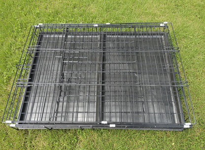 Pet Cage - 70CM Wide Collapsible Metal Pet Cage BLACK