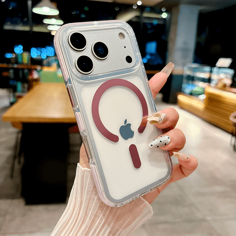 Compatible with iPhone 17 IMD Transparent Airbag Shockproof Magnetic Phone Case