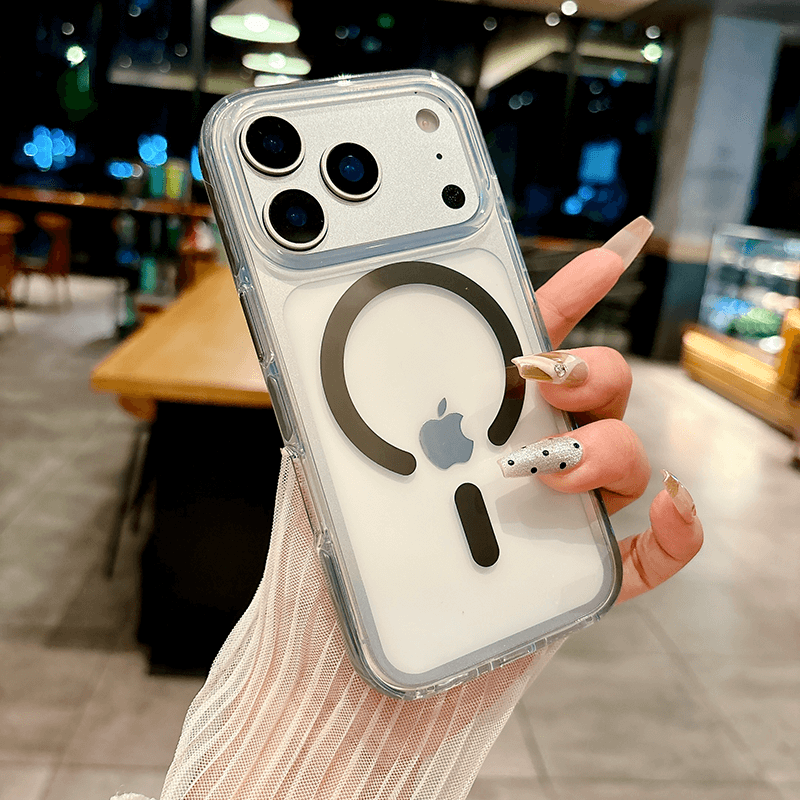 Compatible with iPhone 17 Pro Max IMD Transparent Airbag Shockproof Magnetic Phone Case