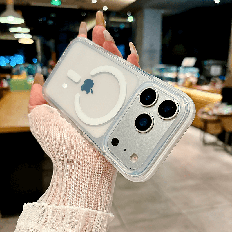 Compatible with iPhone 17 Pro Max IMD Transparent Airbag Shockproof Magnetic Phone Case