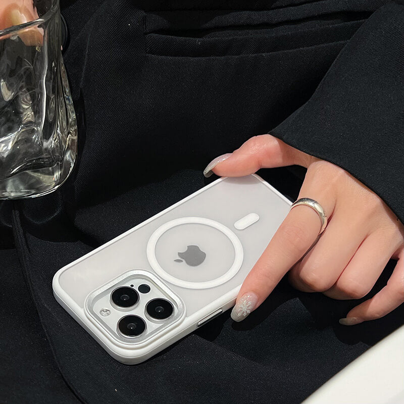 Clarity Series Magnetic Anti-Fingerprint Back Compatible with iPhone 15 Pro Case