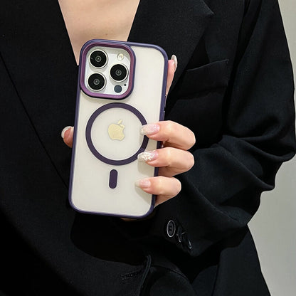 Clarity Series Magnetic Anti-Fingerprint Back Compatible with iPhone 15 Pro Case