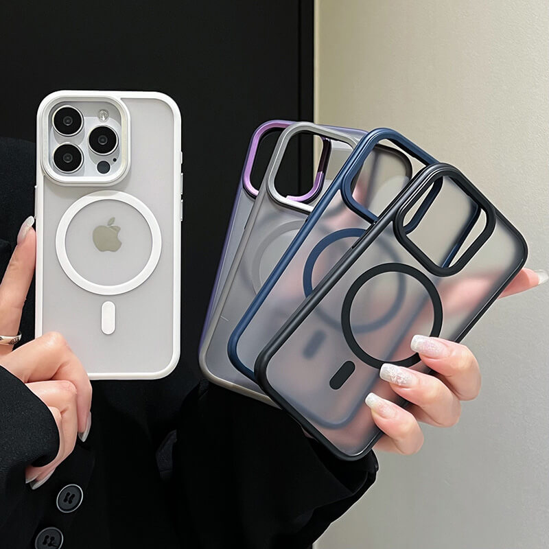 Clarity Series Magnetic Anti-Fingerprint Back Compatible with iPhone 15 Pro Case