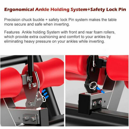 Gravity Heavy Duty Inversion Table With Headrest & Adjustable Protective Belt Ba - The Shopsite