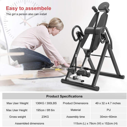 Folded inversion table for storage