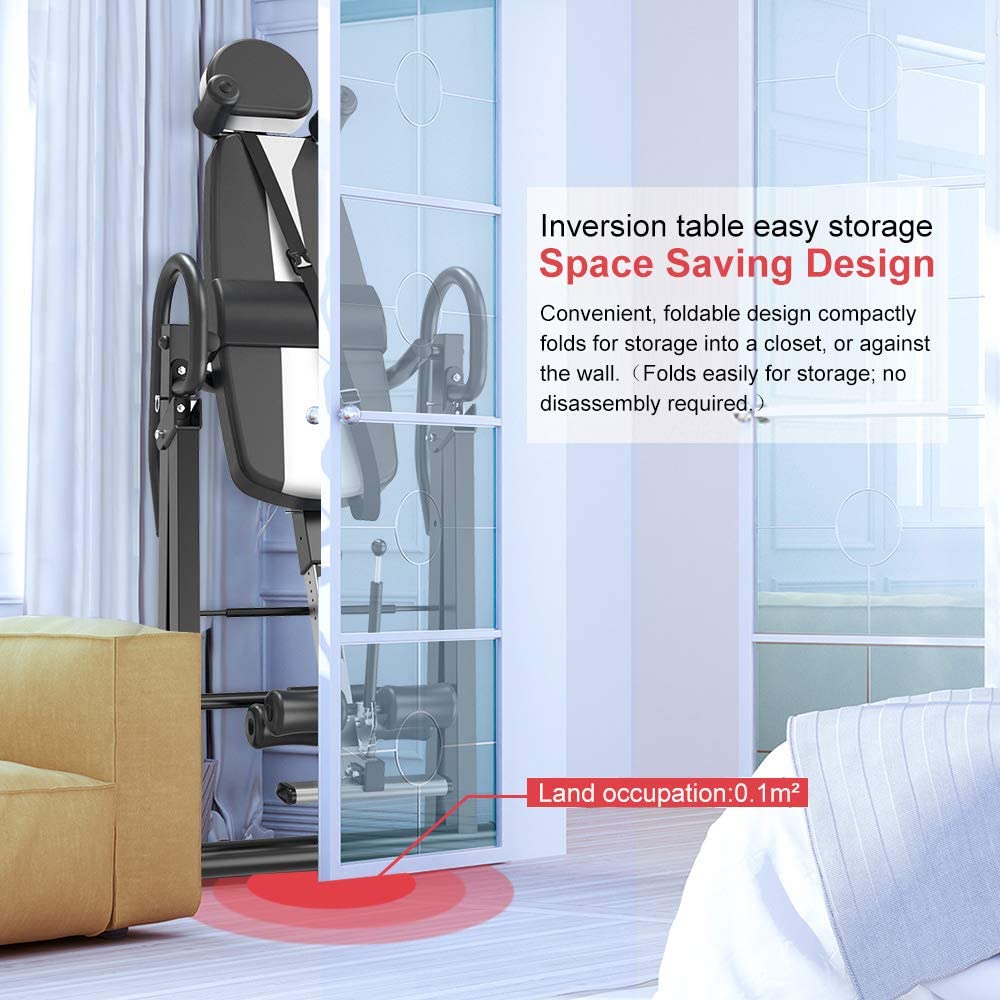 Inversion table with padded backrest